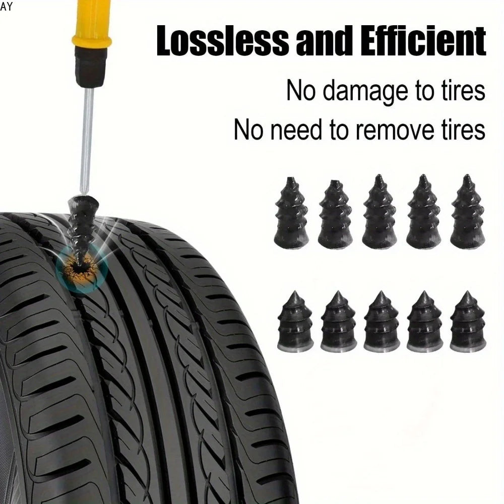 Fix it with the tire still on the car