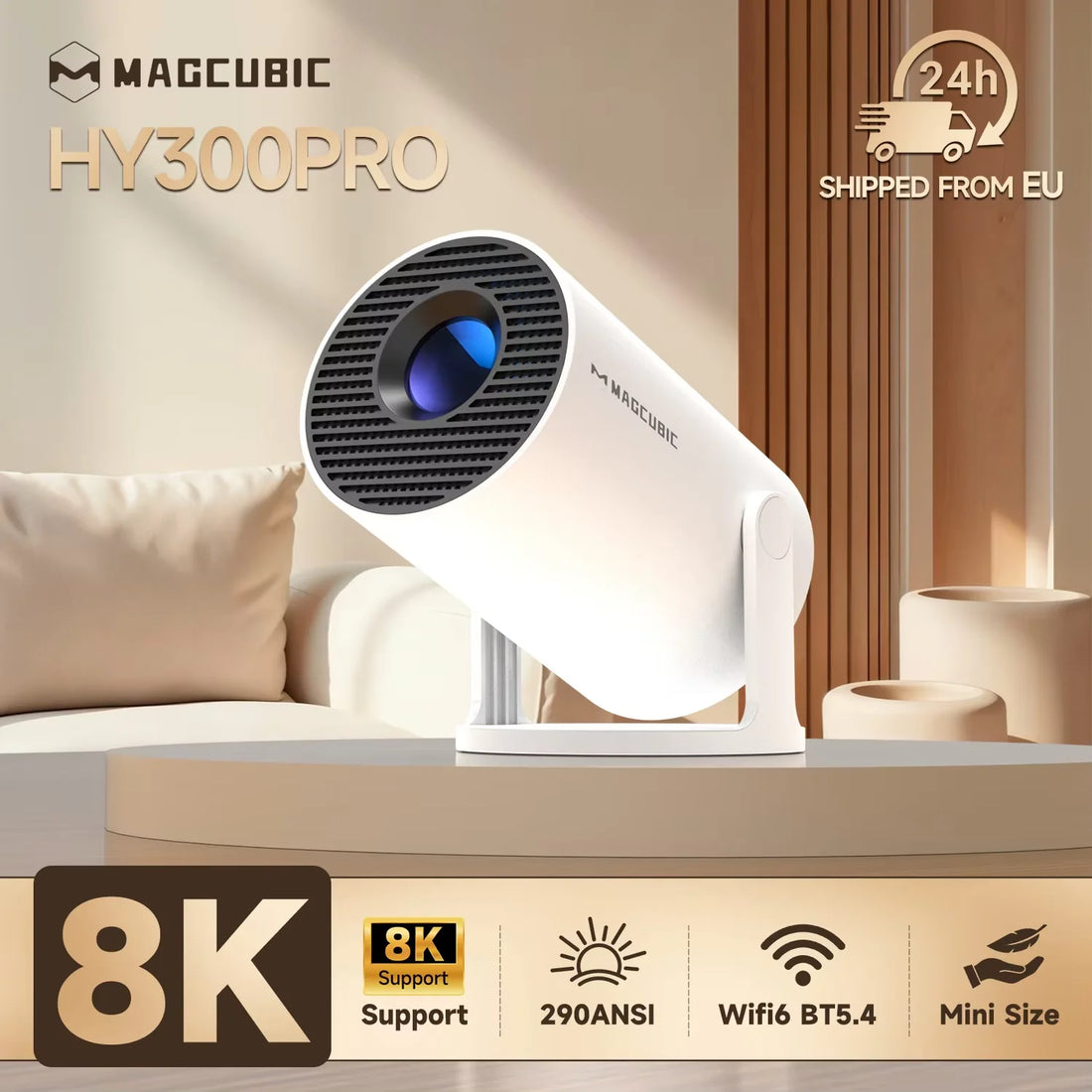 Mini Projector 4K Support
