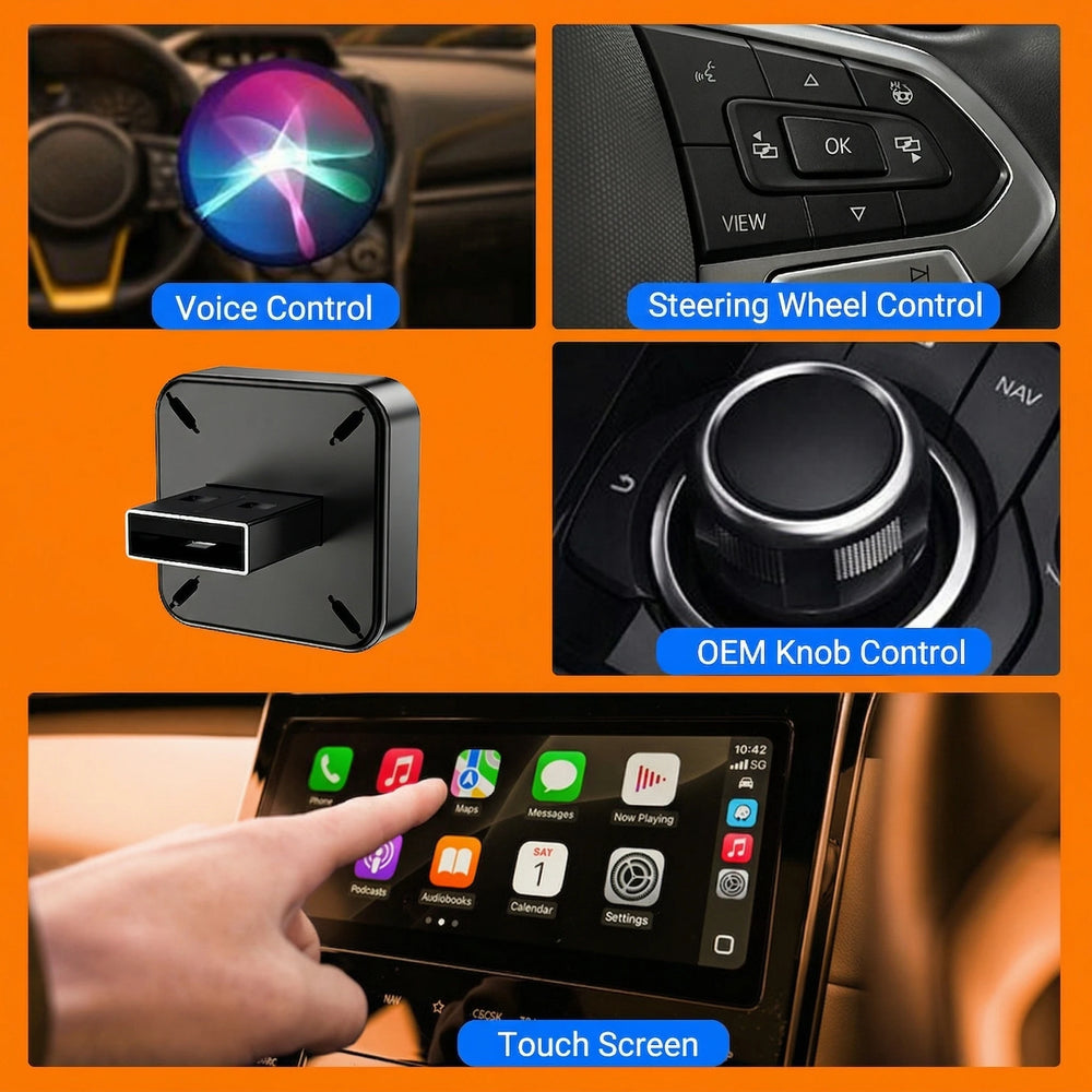 Touchscreen, knob, wheel buttons and Siri still work