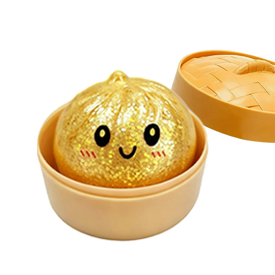Glitter Dumpling Squishy with Steamer Basket