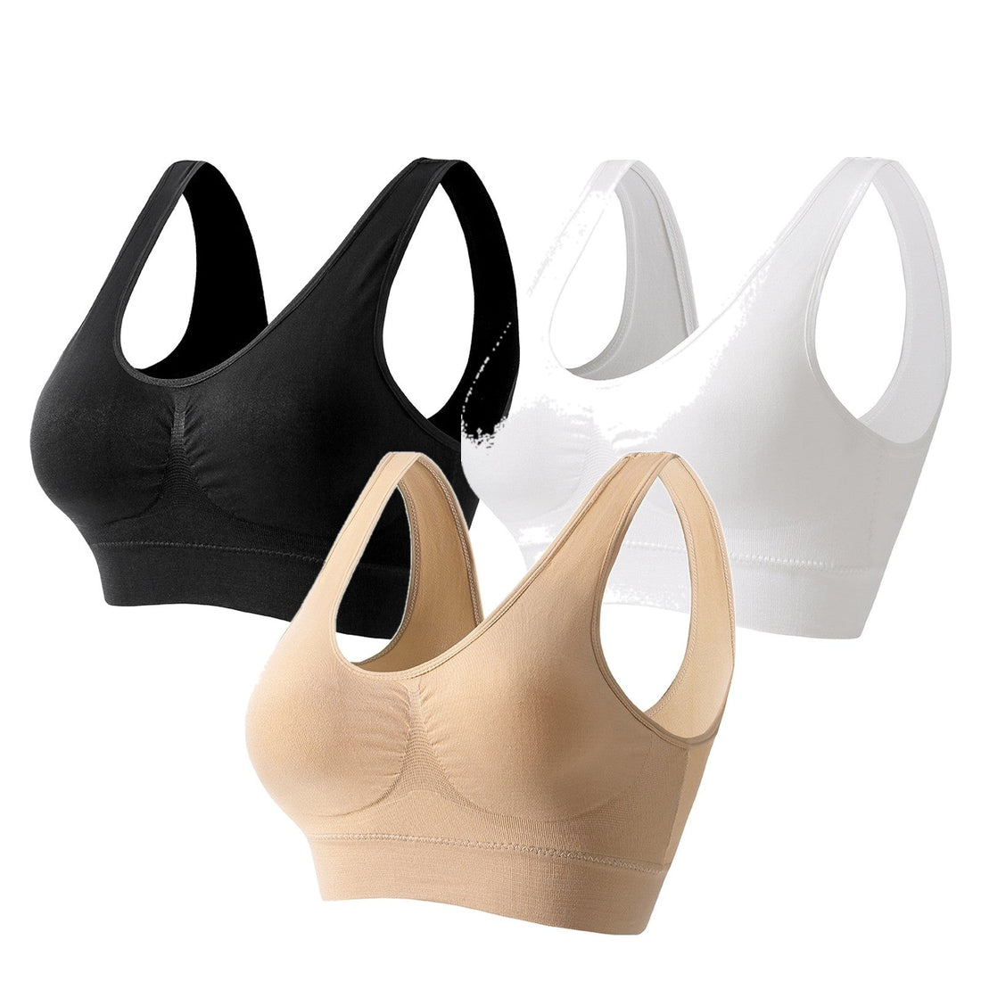 Seamless wireless bra, set of 3