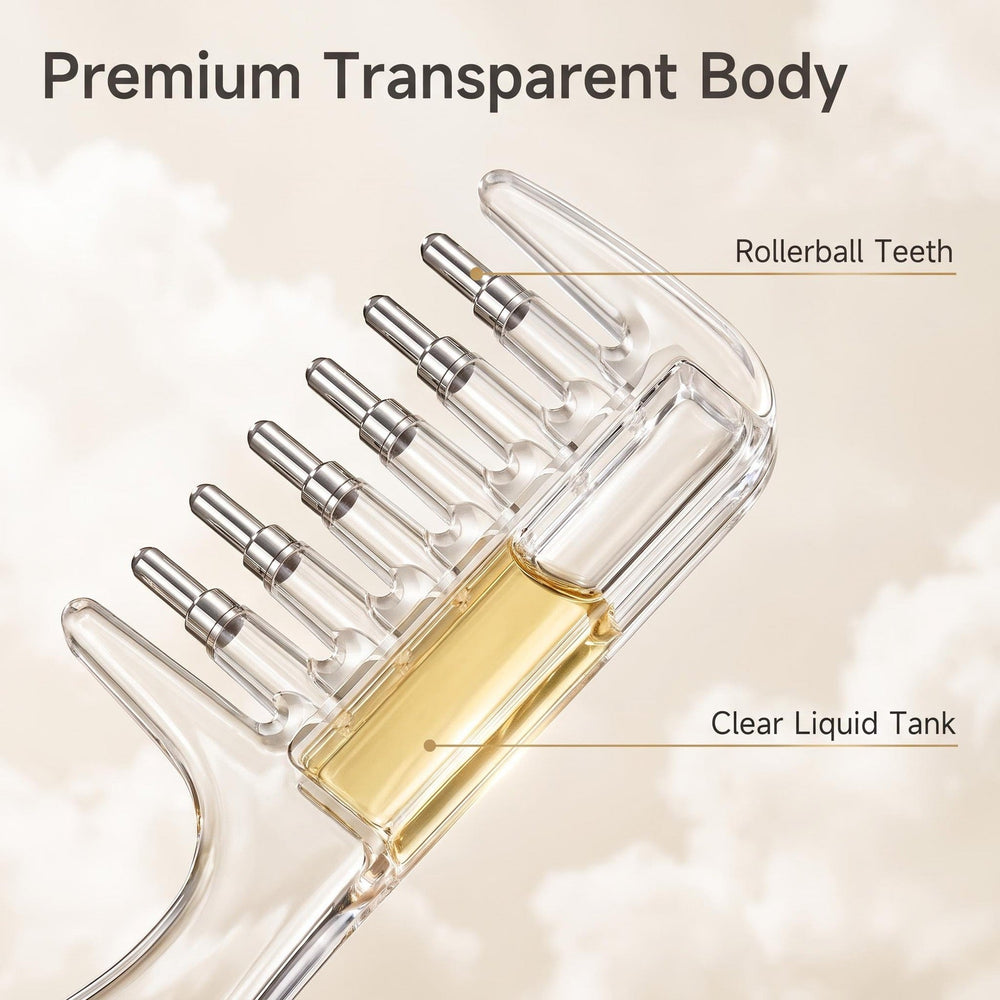 Rollerball teeth and a clear liquid tank