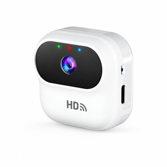 Mini Wi-Fi security camera 1080p, white, front view