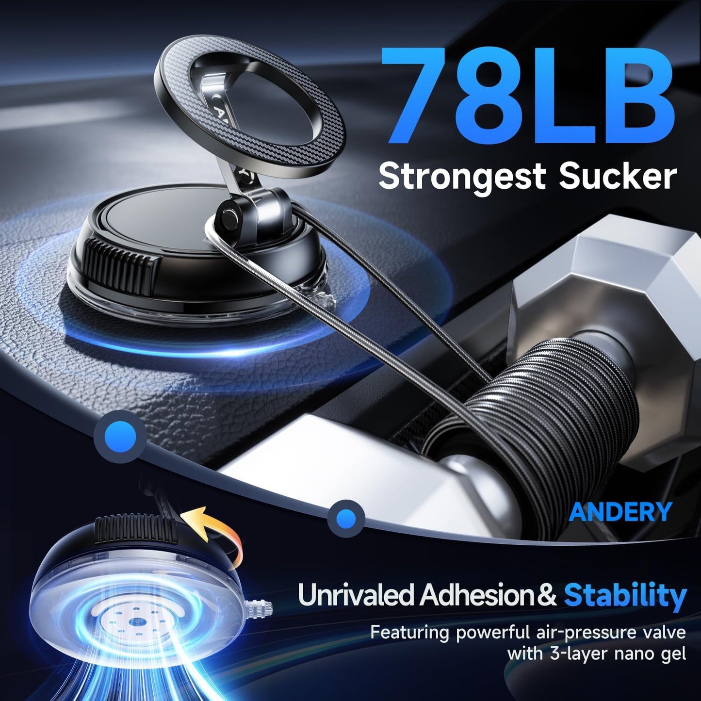 EliteGrip™ Ultra-Suction MagSafe Mount: The 78lb Death-Grip for Your Drive.